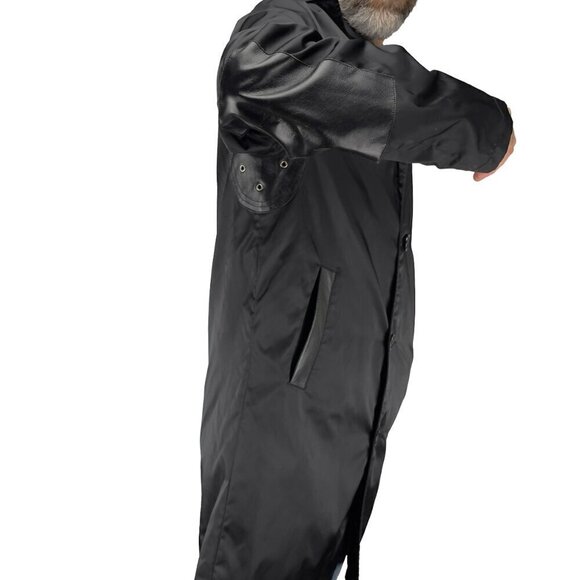 RUDSAK Trench Water Resistant Leather Detailling Long Black sz M‎ - Picture 6 of 9